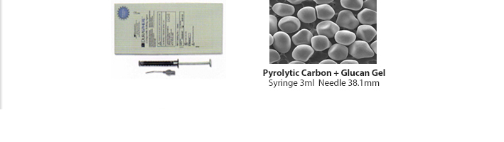 Pyrolytic Carbon + Glucan Gel. Syringe 3ml  Needle 38.1mm